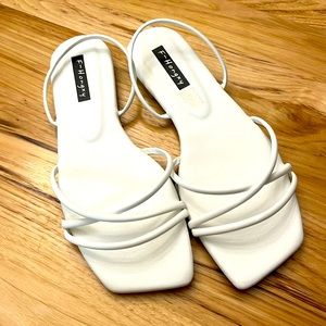 white sandals
